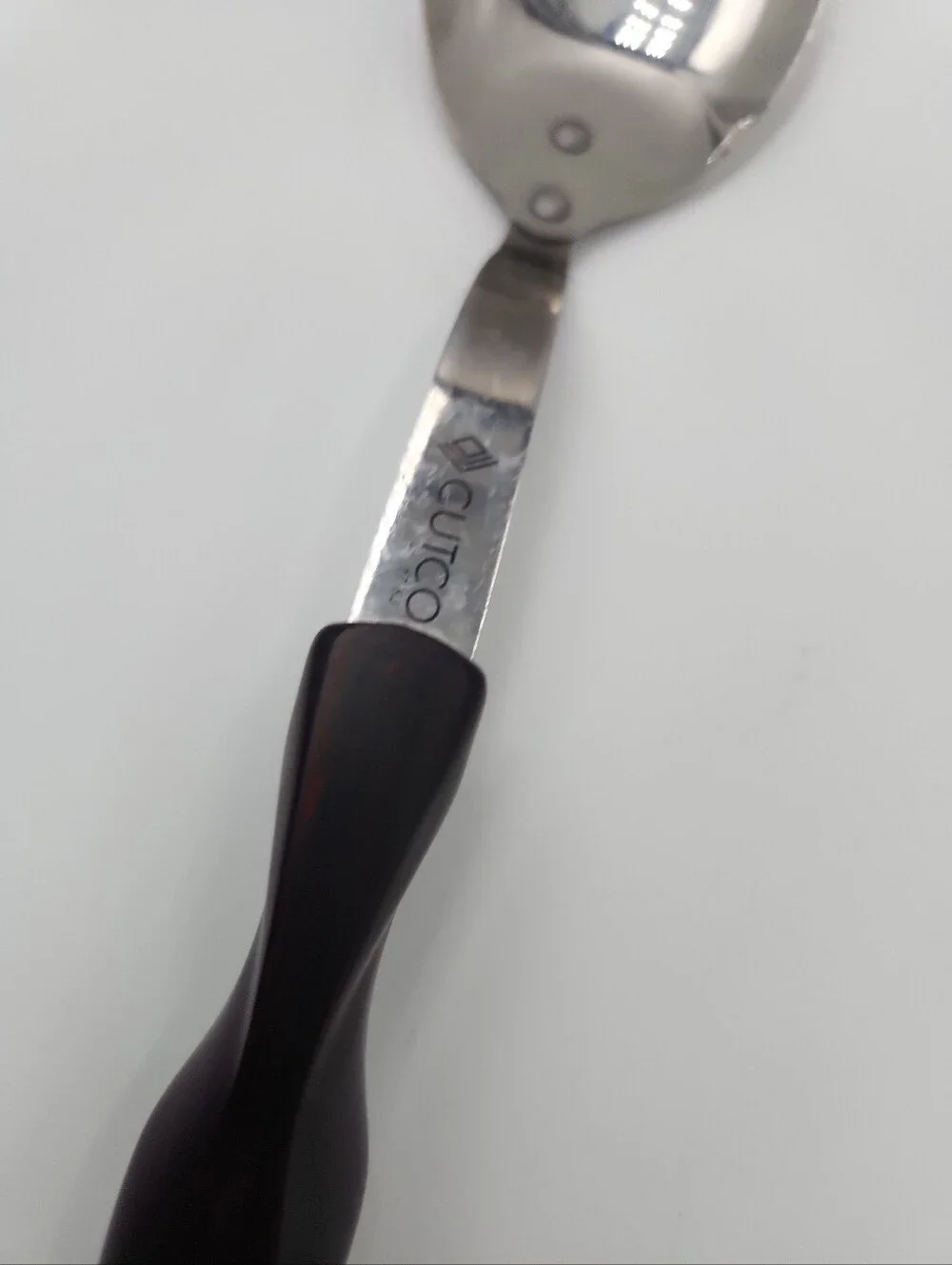 CUTCO 17 KJ Serving Solid Spoon Classic Black/Brown Handle 13” Made in the USA
